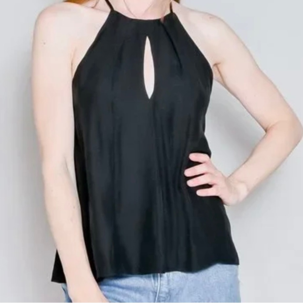 Amanda Uprichard black silk Raven top Size S